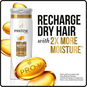 Pantene bottles held in hand showing true size and scale