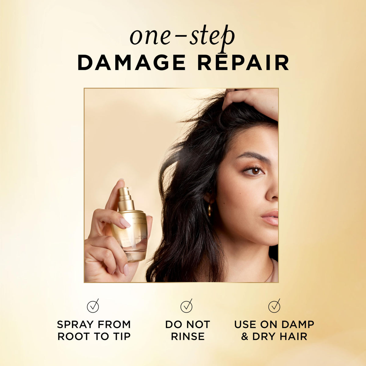 Pantene treated hair styled smooth and shiny to show strengthened result