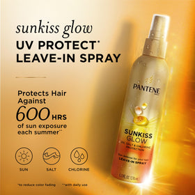 Pantene Sunkiss Glow fine spray mist demonstrating lightweight coverage and detangling