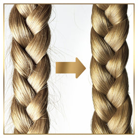 Pantene hair texture closeup showing smooth, shiny finish