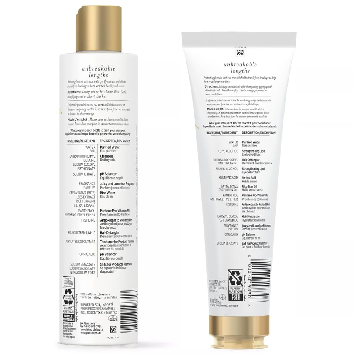 Pantene conditioner in use detangling wet hair to reduce breakage