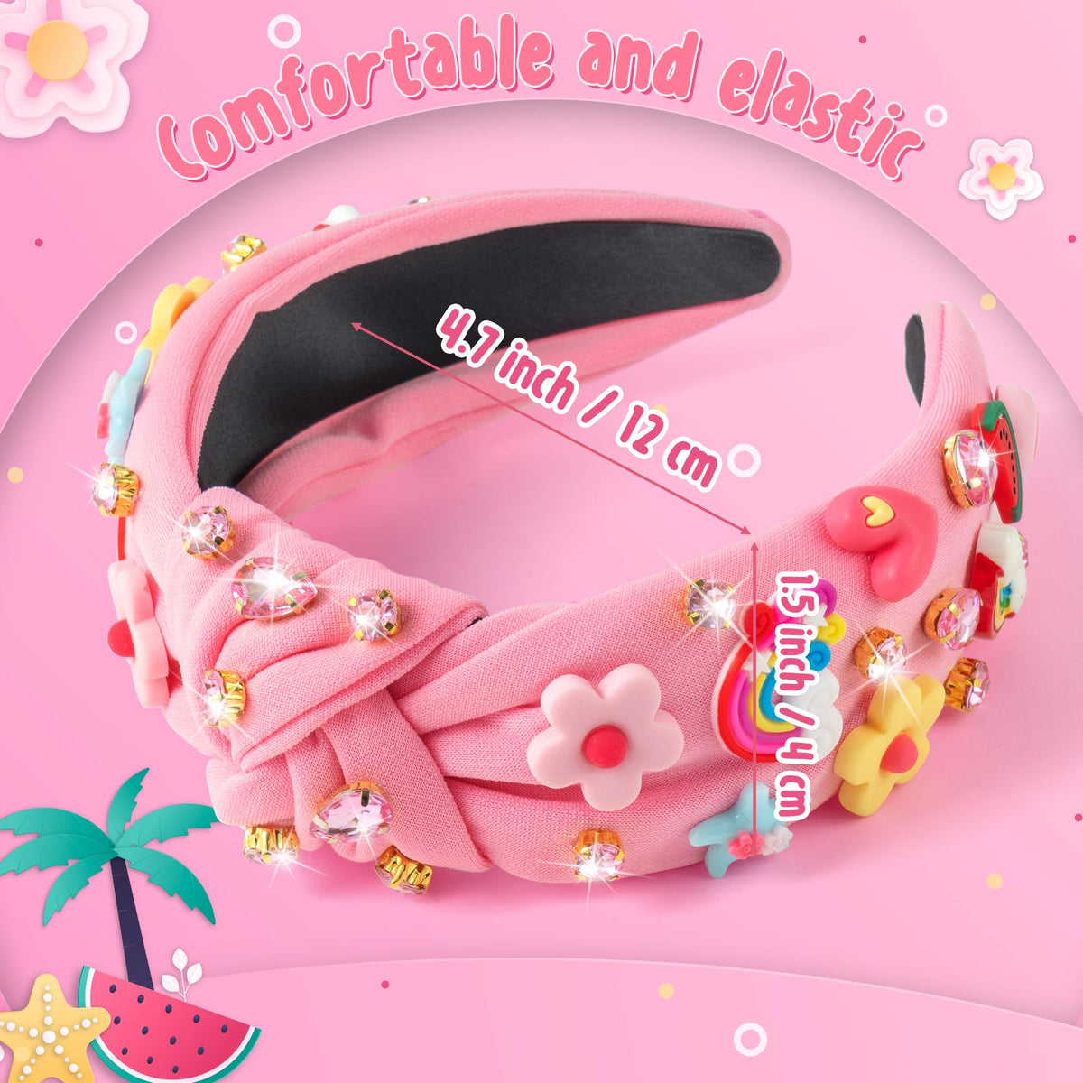 PANTIDE close-up rhinestone floral detail highlighting crystals for eye-catching shine