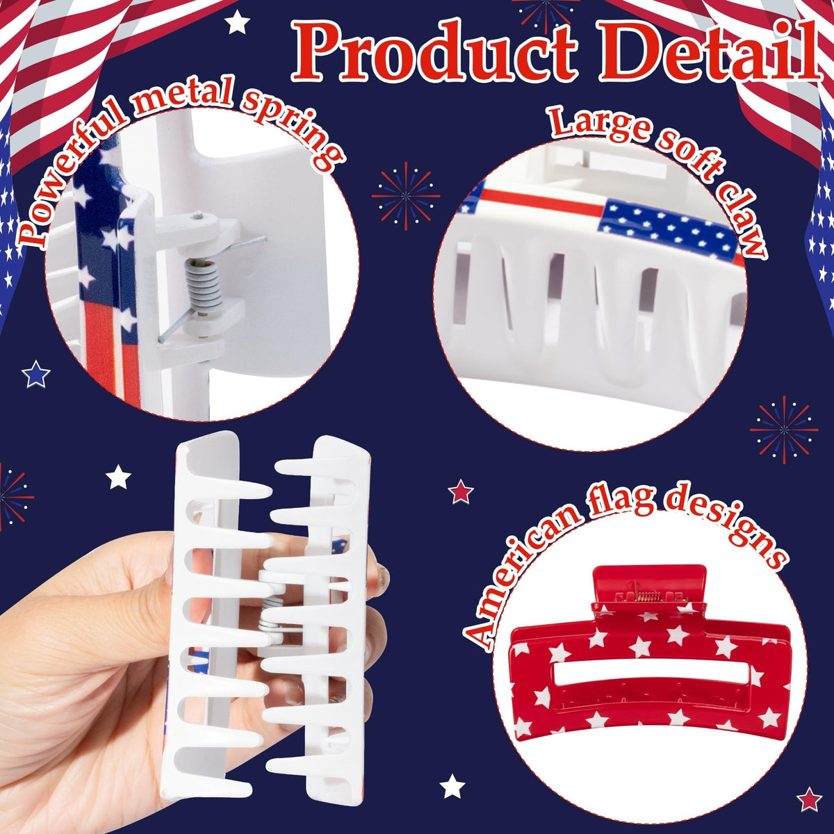 PANTIDE detailed view of stars and stripes print for clear pattern