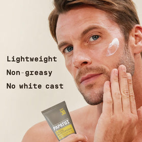 PAPATUI being applied on face demonstrating smooth, non-greasy finish