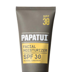 PAPATUI front bottle view showing compact SPF 30 packaging and easy use