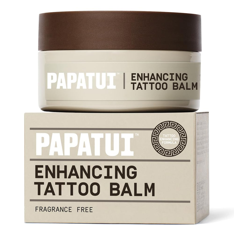 PAPATUI front tube view showing compact 2oz packaging and clear branding benefits