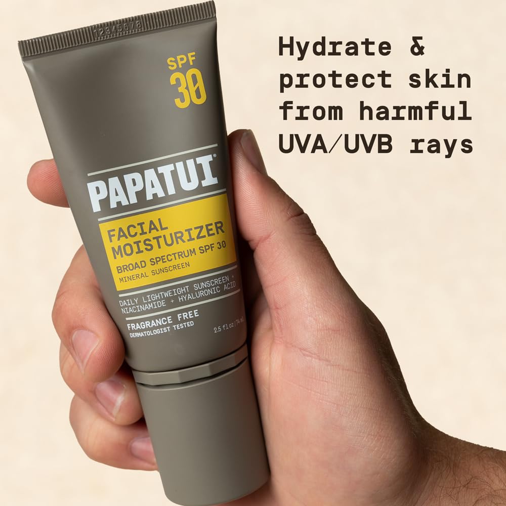 PAPATUI ingredient layout featuring zinc oxide and skin-supporting actives