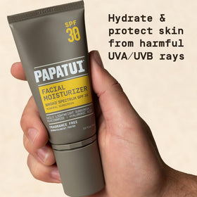 PAPATUI ingredient layout featuring zinc oxide and skin-supporting actives