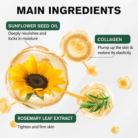 PAQIMAN ingredient label close-up highlighting vitamins C and E and botanical extracts for skin care