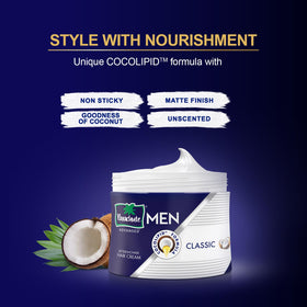 Parachute Advansed before and after hair showing softer, controlled style