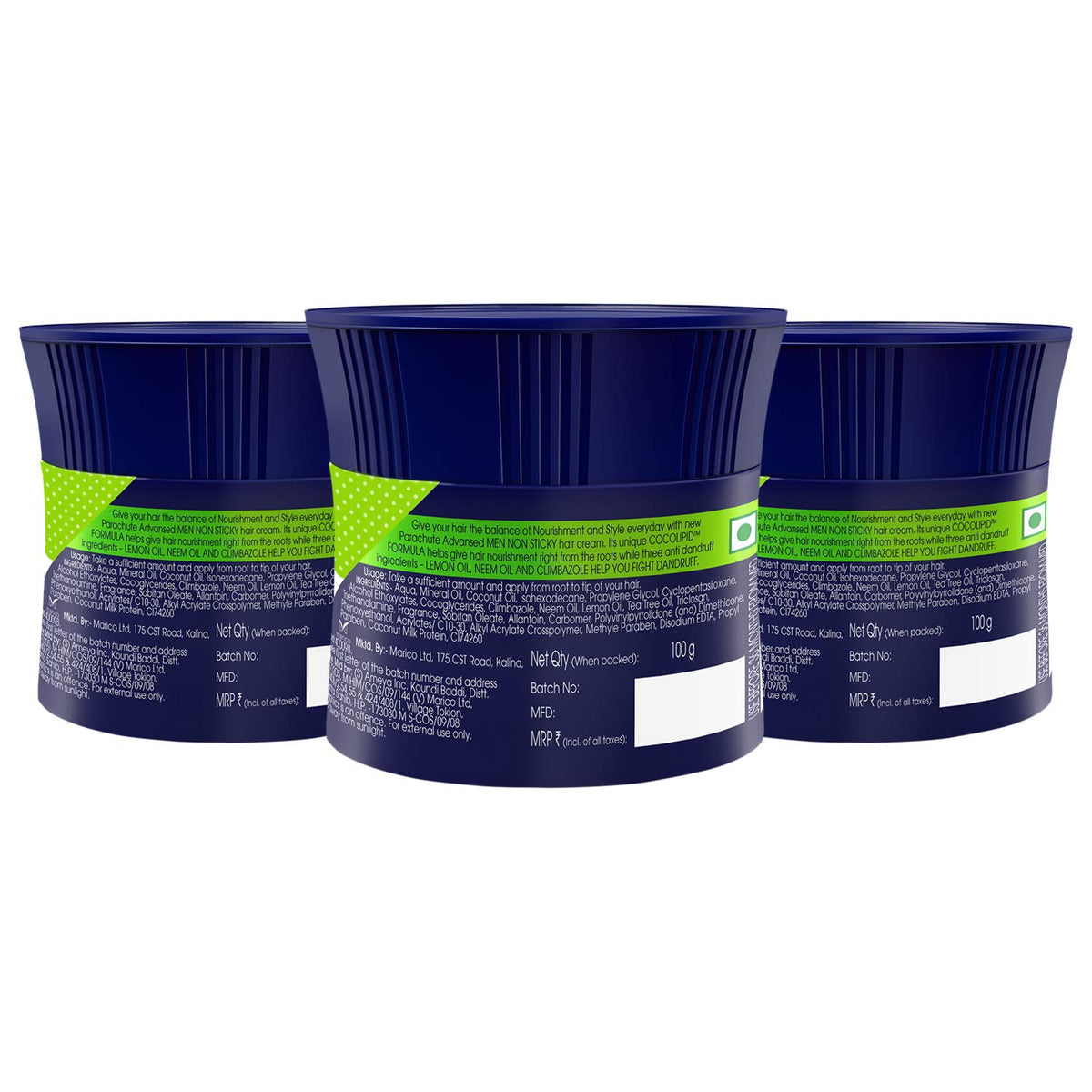 Parachute Advansed jars on bathroom shelf lifestyle shot suggesting daily grooming routine