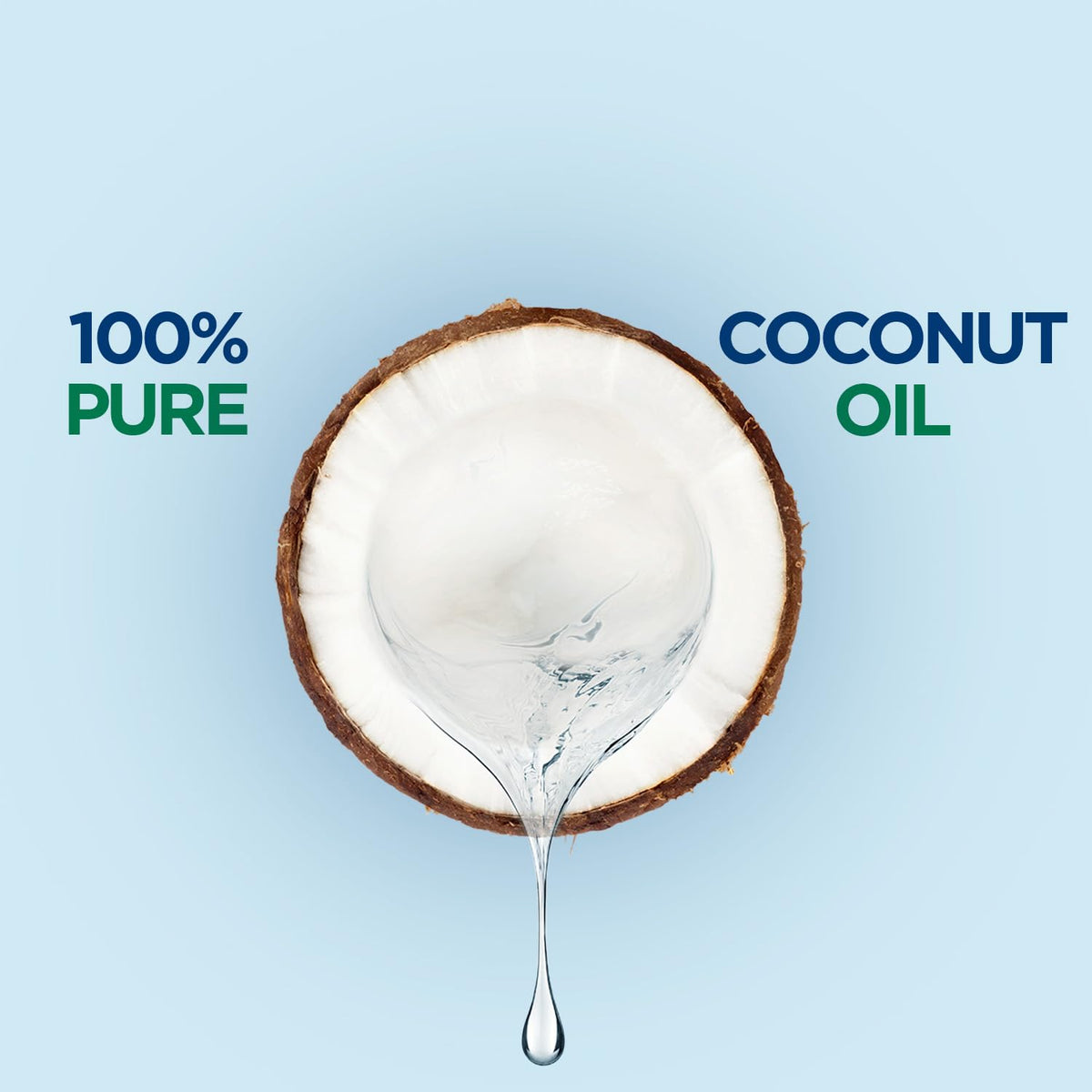 Parachute coconut oil applied to hair ends showing conditioning benefit