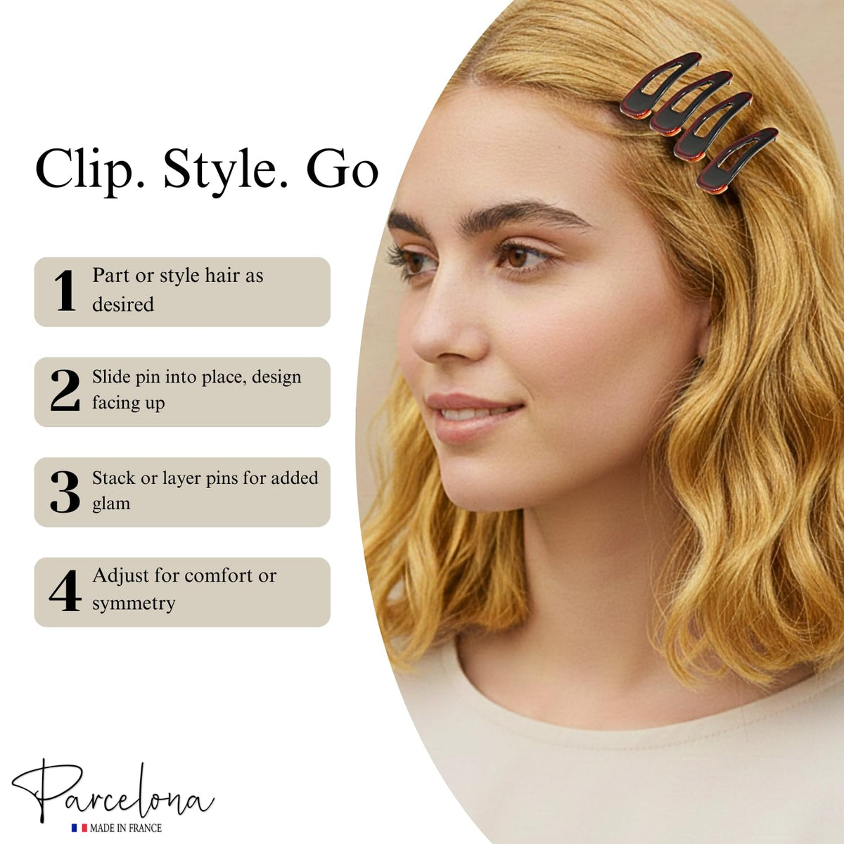 Parcelona open clip displaying spring tension that keeps hair secure
