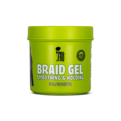 Pardon My Fro front label view showing product benefits and size