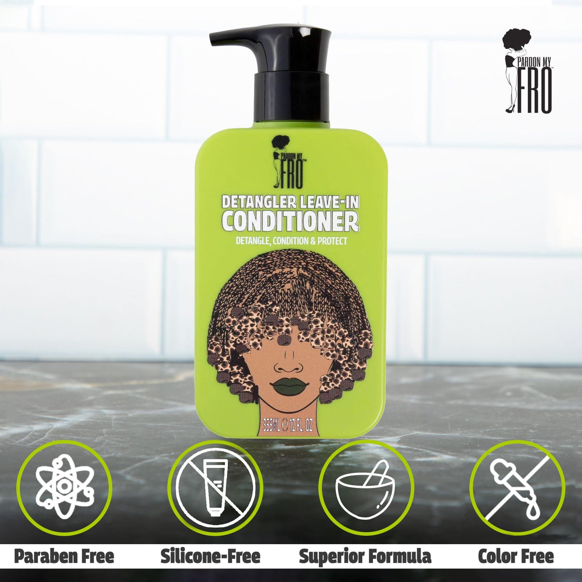 Pardon My Fro label close-up highlighting ingredients for informed choices