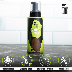 Pardon My Fro on a bathroom shelf with other styling products for routine inspiration
