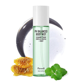 Parnell body mist front packaging shows product and benefits