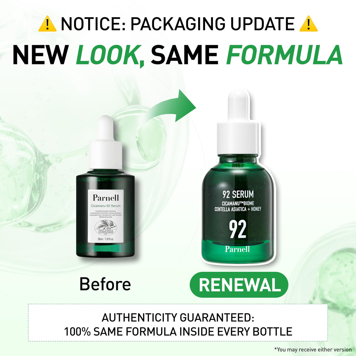 Parnell Cicamanu open pump dispensing serum, demonstrating easy controlled application