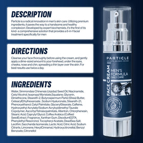 Particle application on skin demonstrating fast absorption and non-greasy feel