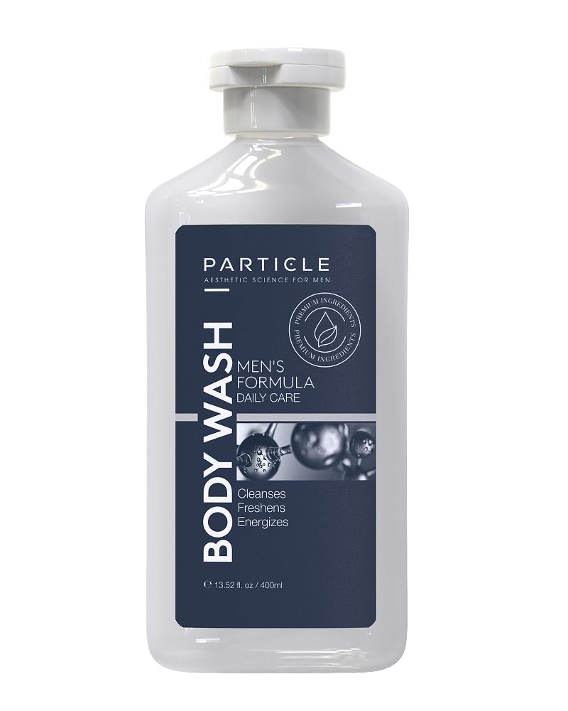 Particle front bottle view showing clean design and sizing benefit