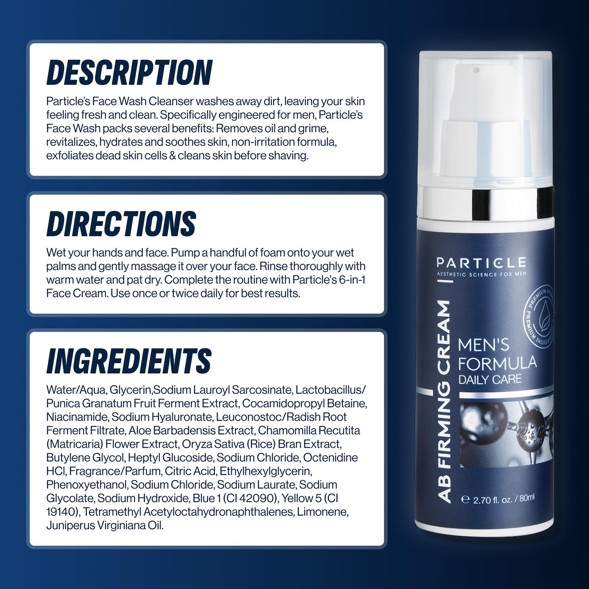 Particle on bathroom shelf with other grooming items showing routine fit