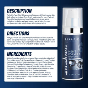 Particle on bathroom shelf with other grooming items showing routine fit