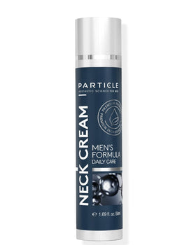 Particle neck cream front tube showing compact travel size and convenience