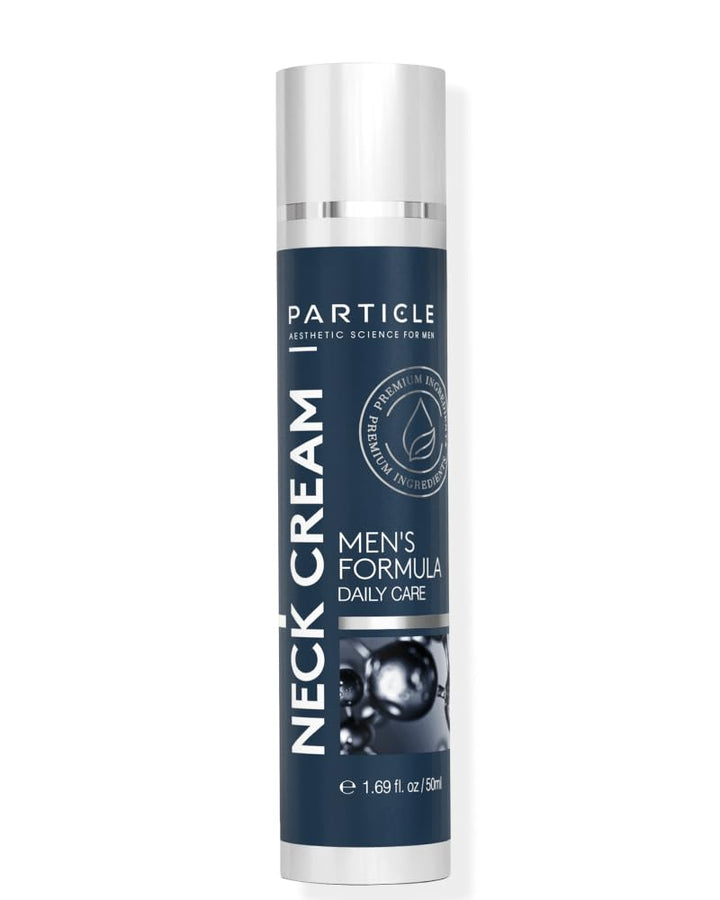 Particle neck cream front tube showing compact travel size and convenience