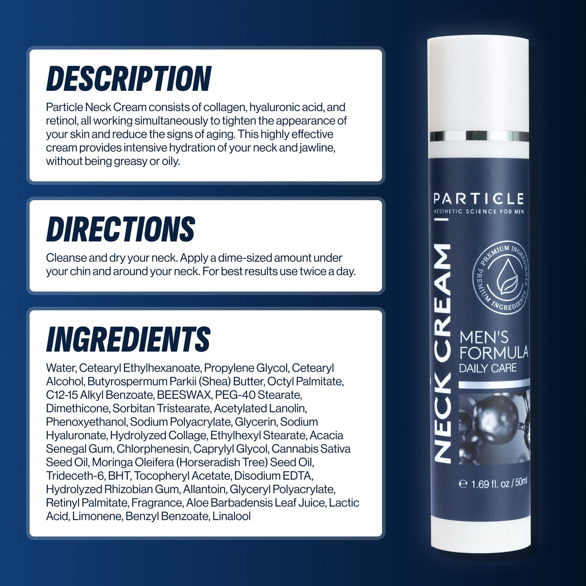Particle neck cream lifestyle bathroom scene showing daily routine use