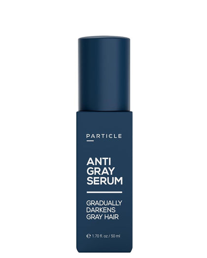 Particle front bottle shot showing clean label and compact design, communicates trust