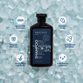 Particle label close-up highlighting ingredients list and clean packaging design benefit
