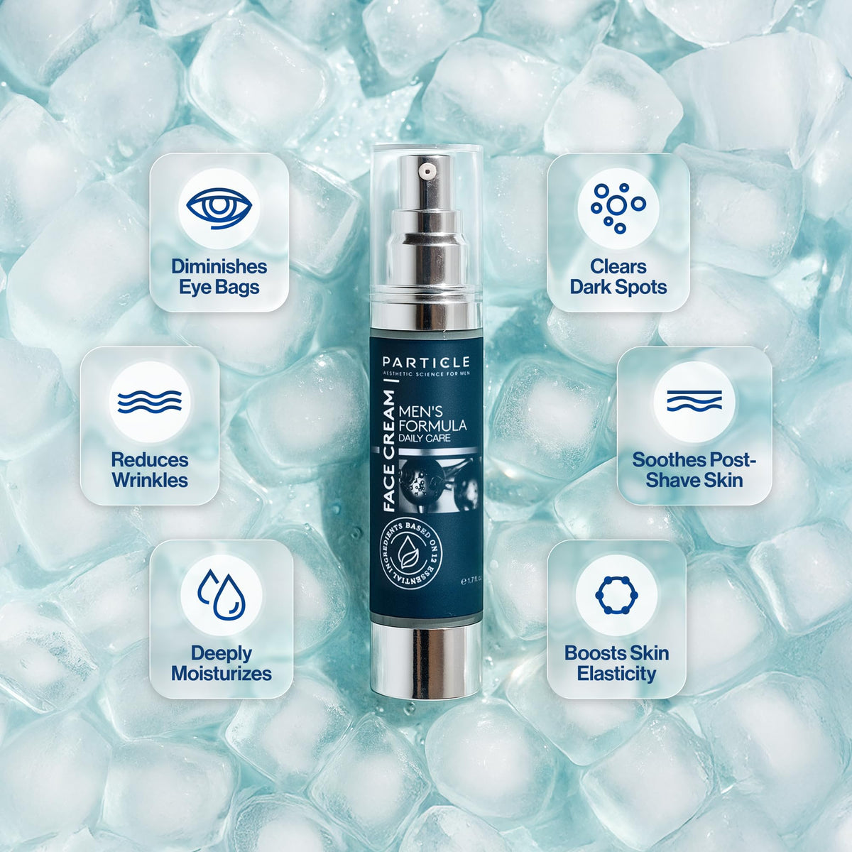 Particle texture close-up highlighting creamy lightweight finish and hydration