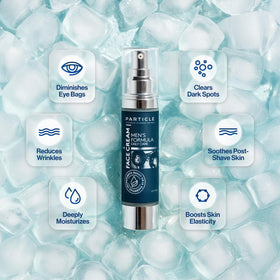 Particle texture close-up highlighting creamy lightweight finish and hydration