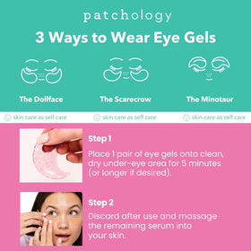 Patchology application on under-eye during bridal prep illustrating depuffing and fast refresh