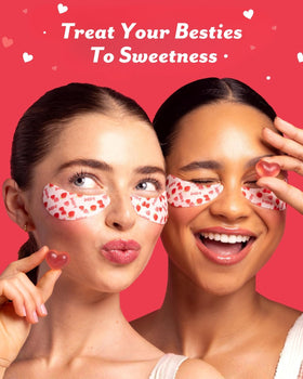 Patchology ingredient display with strawberry and marshmallow root visuals