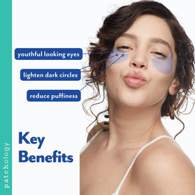 Patchology ingredient layout showing retinol squalane and peptides for smoothing