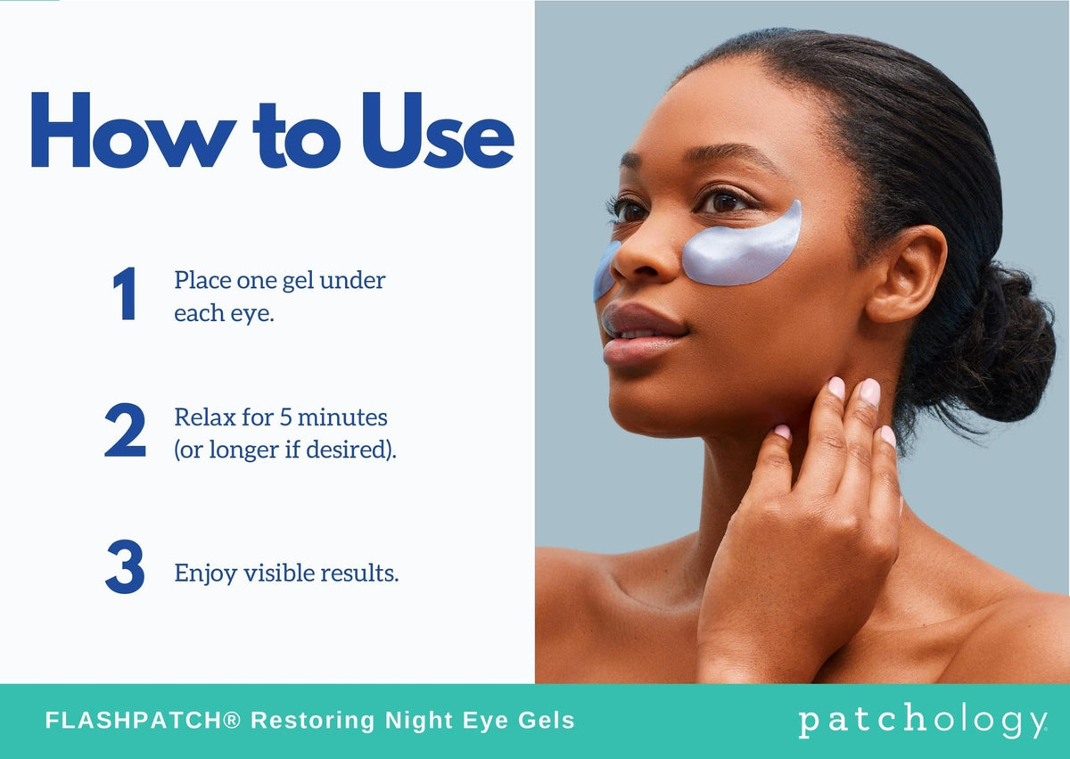 Patchology ingredients board featuring retinol peptides and squalane to support smoother skin