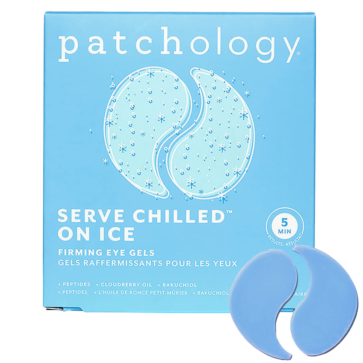 Patchology patches staged on bathroom vanity for self-care moment