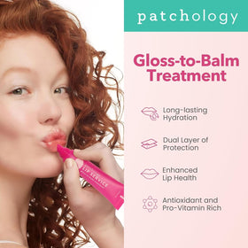 Patchology ingredient label showing aloe honey and goji berry oil benefits