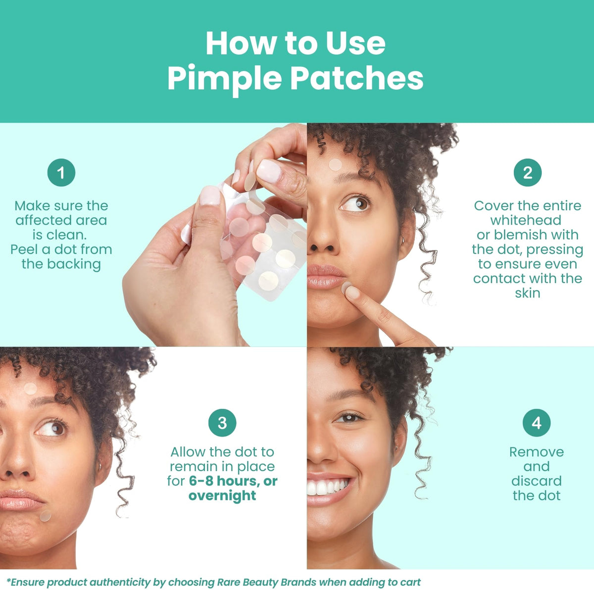 Patchology demonstrating patch application on a blemish for discreet treatment