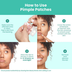 Patchology demonstrating patch application on a blemish for discreet treatment