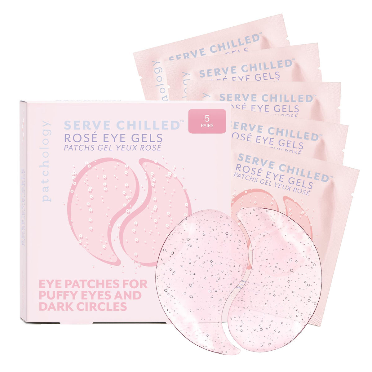 Patchology front packaging showing product name and 5 pairs, quick hydration benefit