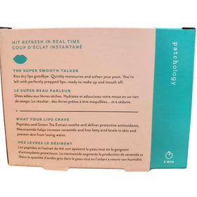 Patchology patch next to hand demonstrating compact, travel-friendly size
