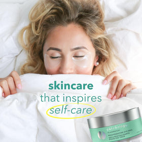 Patchology patches on vanity setting conveying relaxing five-minute self-care benefit