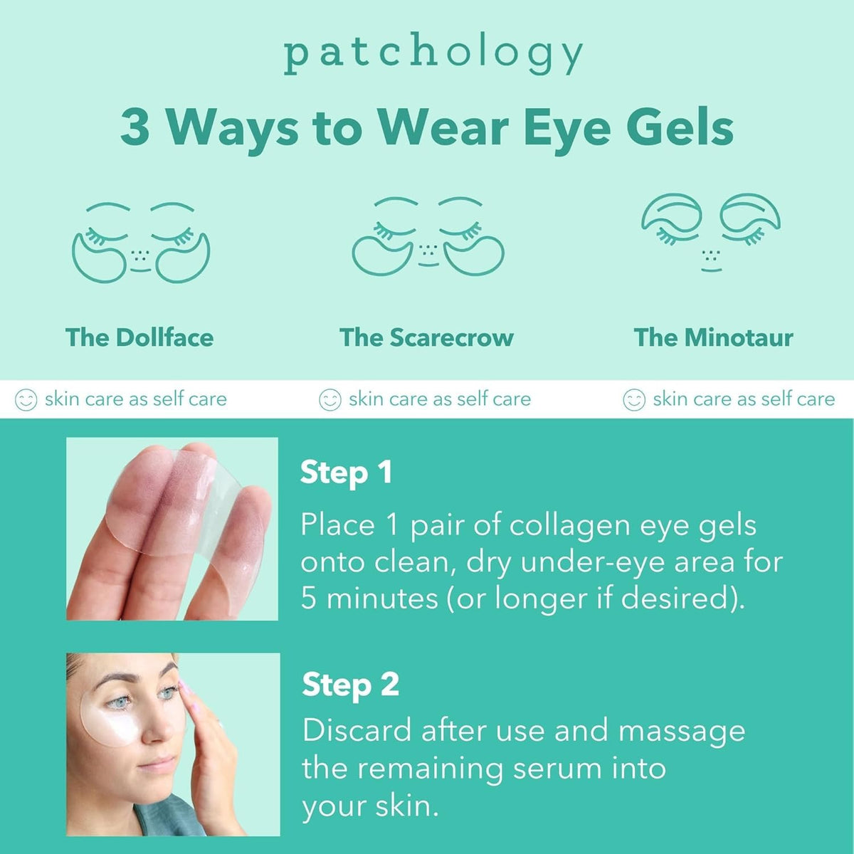 Patchology open pair with visible serum illustrating easy single-use application