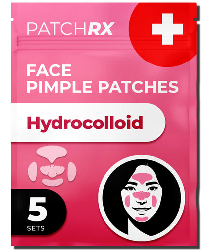 PatchRx front packaging showing five sets for full-face coverage and convenience