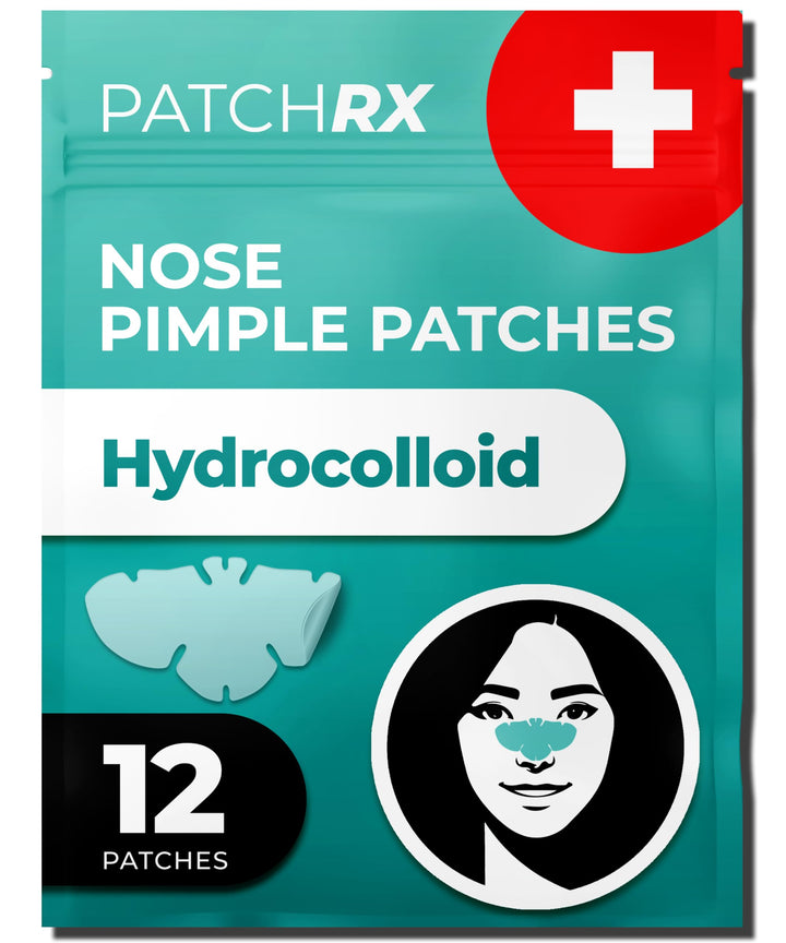 PatchRx front packaging showing 12-pack and nose patch benefits