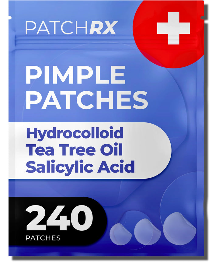 PatchRx front packaging showing 240 patches and product benefits