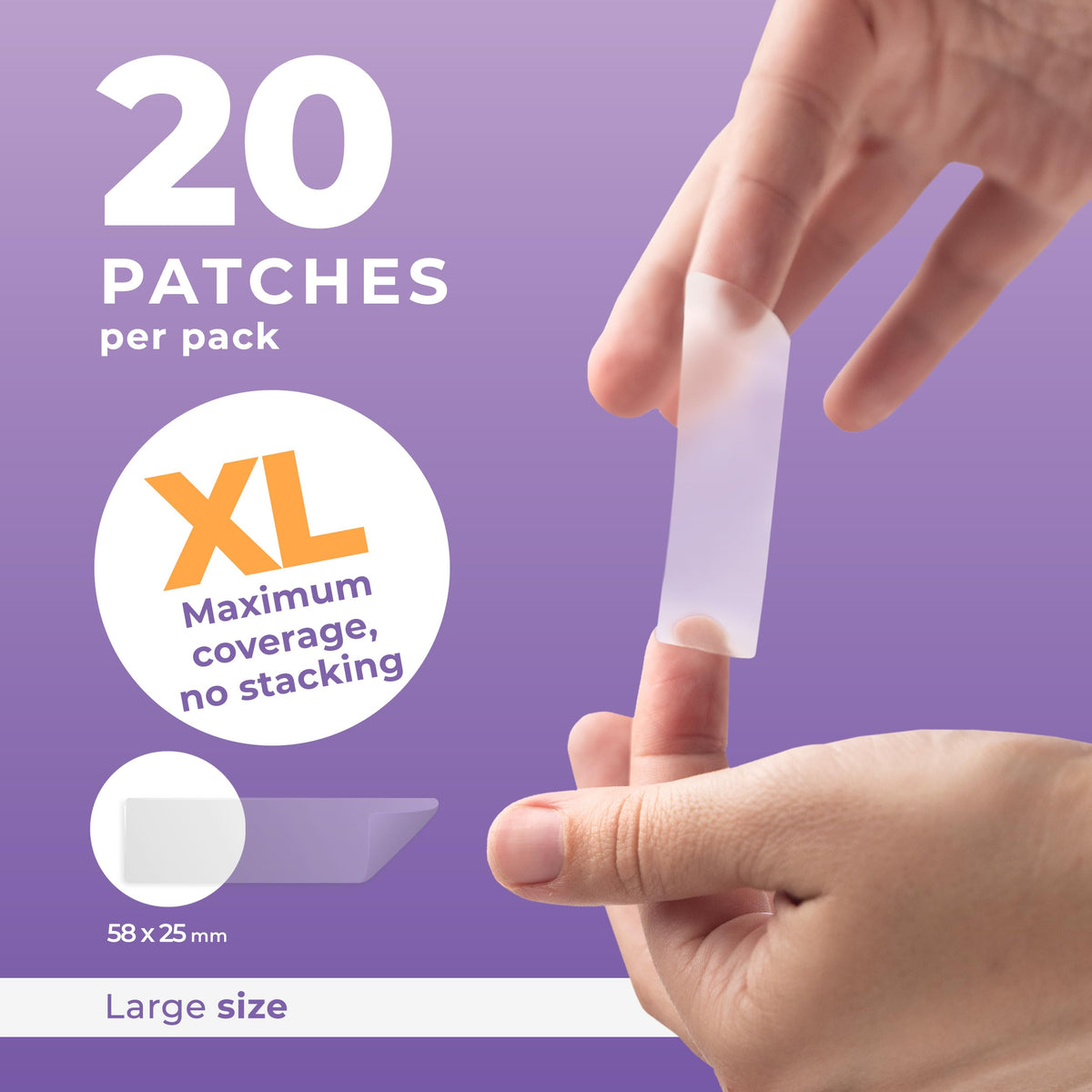 PatchRx patch applied on cheek showing secure wear and concealment