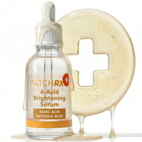 PatchRx serum on bathroom shelf in morning routine scene promoting consistency